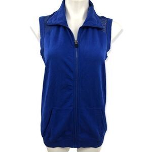 Fabletics medium royal blue mesh sleeveless full zipper vest
